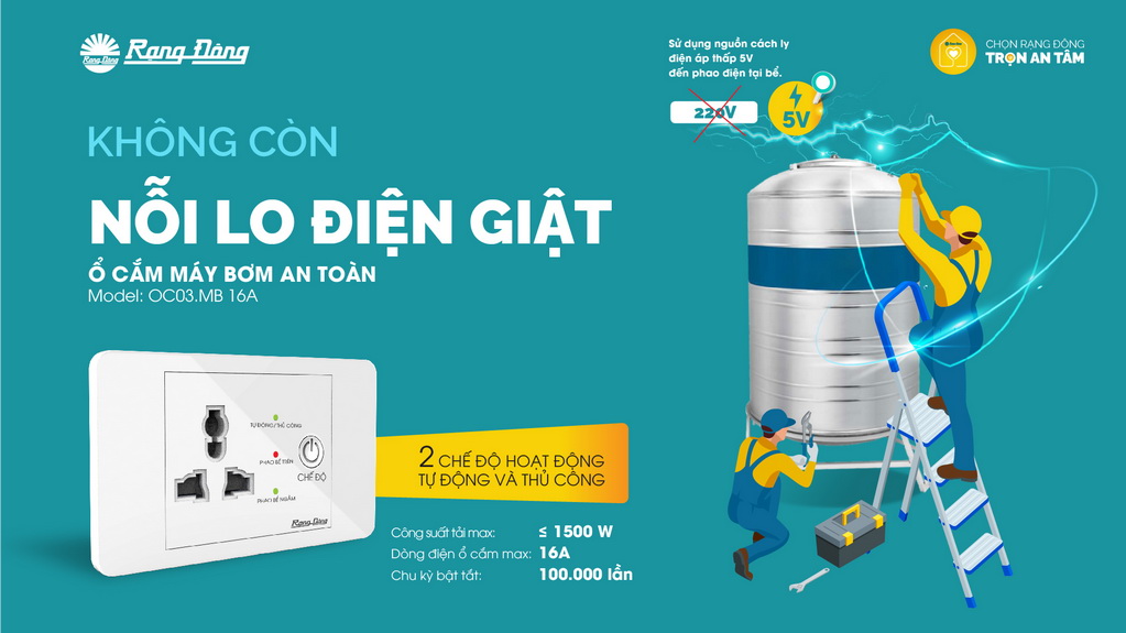 Ổ cắm máy bơm an toàn Rạng Đông