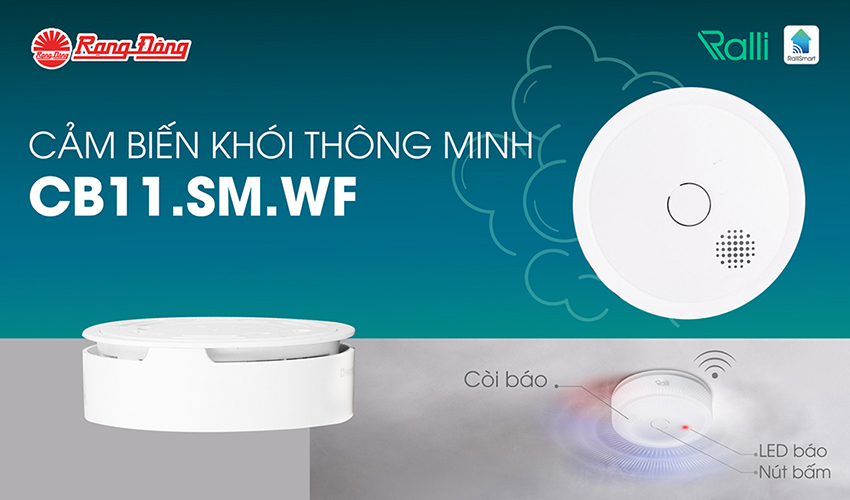 Cảm biến khói thông minh Wifi Rạng Đông