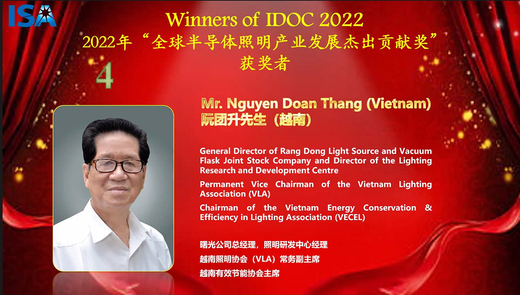 Thuyền trưởng Rạng Đông nhận giải thưởng cao quý của Liên minh Chiếu sáng rắn Quốc tế (ISA)
