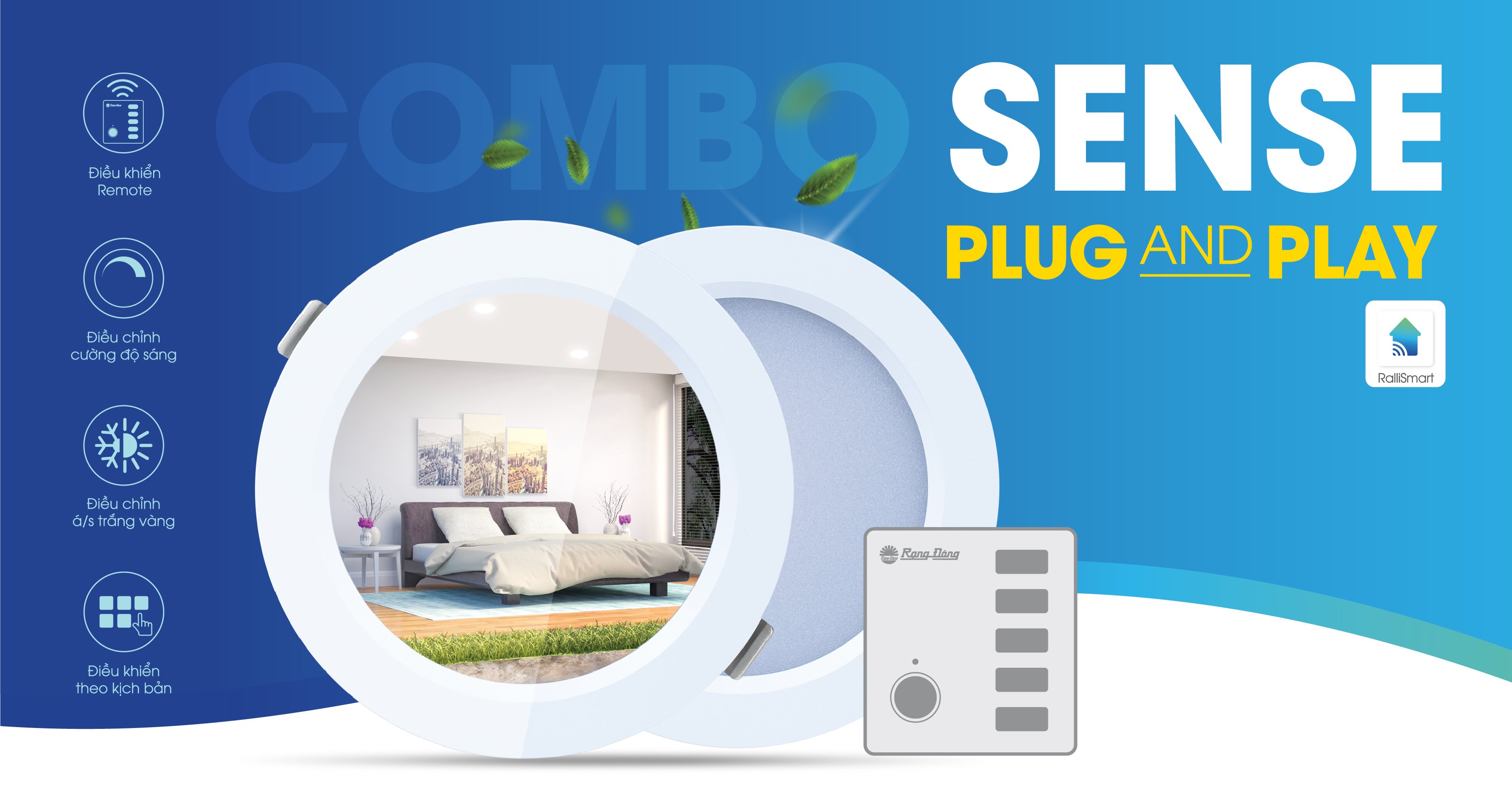 Combo Sense Downlight âm trần AT20.BLE