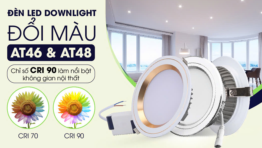 Giải pháp chiếu sáng hoàn hảo cho kiến trúc nội thất với đèn LED Downlight đổi màu AT46 và AT48