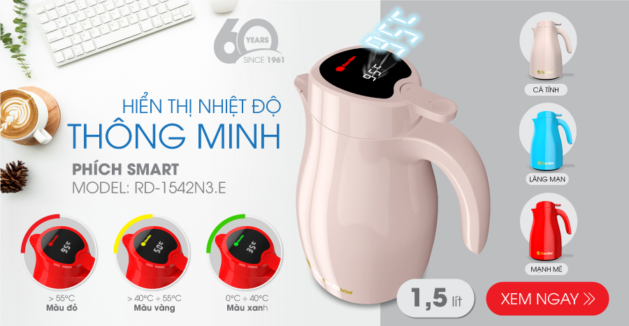 Phích hiển thị nhiệt độ thông minh Rạng Đông
