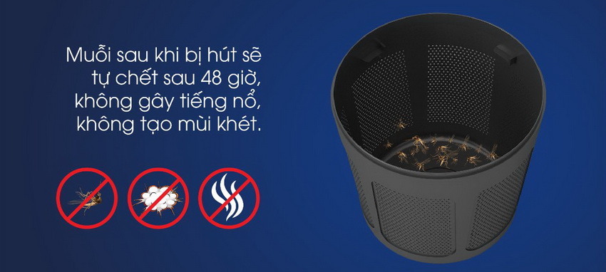 Đèn bắt muỗi Rạng Đông tiêu diệt muỗi hiệu quả không tạo mùi khét, không gây tiếng ồn.