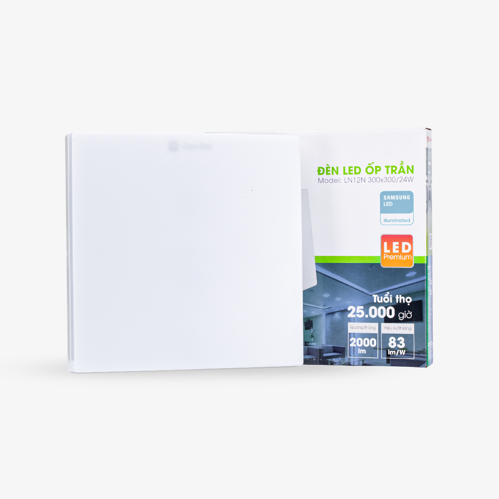 Đèn LED ốp trần vuông đế nhựa