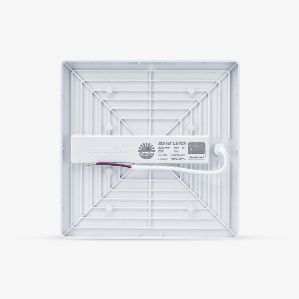Đèn LED ốp trần vuông đổi màu đế nhựa
