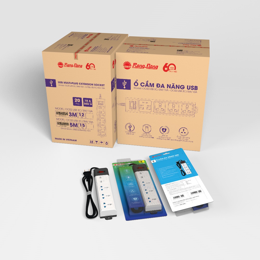 Ổ cắm đa năng USB 3m